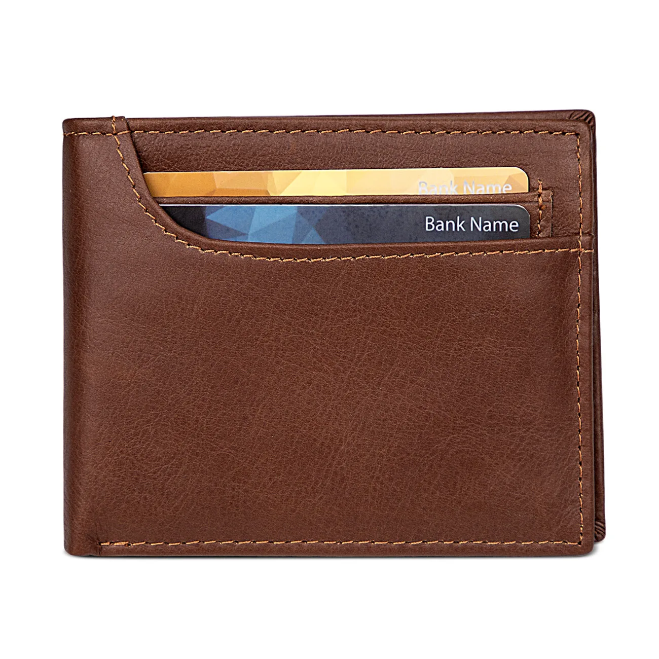 

Hot Sale Retro Genuine Leather Short Wallet for Men, RFID Blocking Multi Card Slots Cowhide Purse