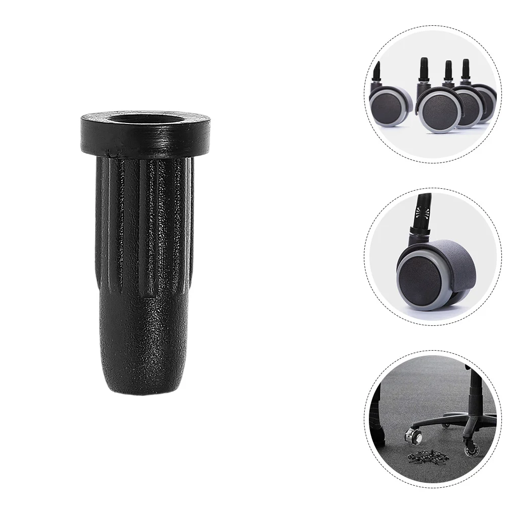 

50pcs Socket Sleeves Black Plastic Office Wheel Inserts Replacement Caster Covers For Home Office Chair Leg Protectors Universal
