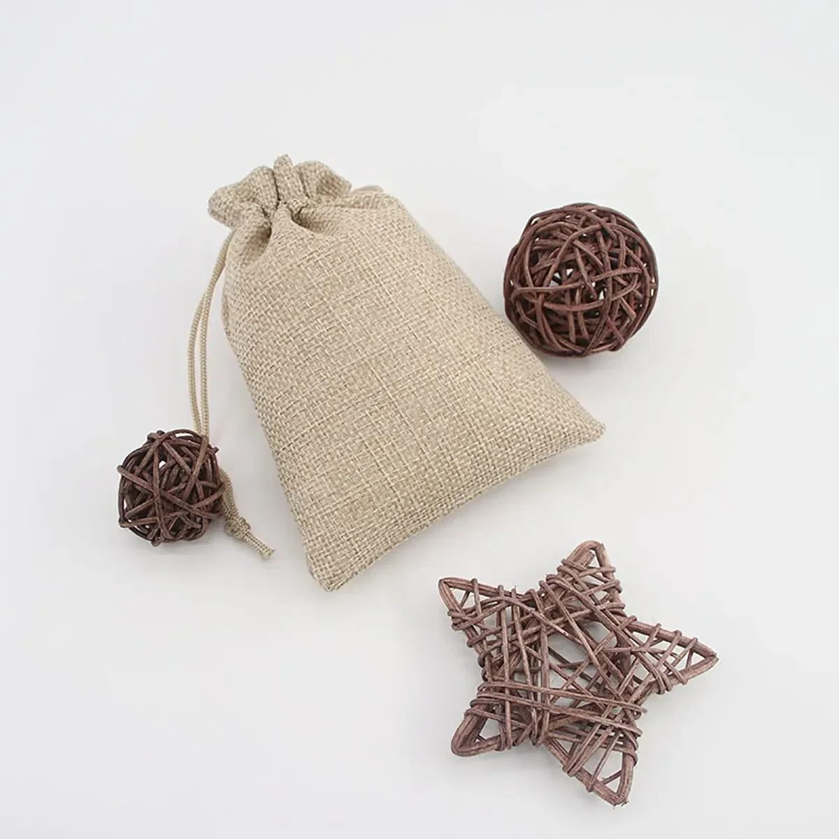 15-50 Cotton and Hemp Bundle Pocket Gift Bag for Children's Day Gift Packaging Bag DIY Candy Wedding Product Packaging image 6