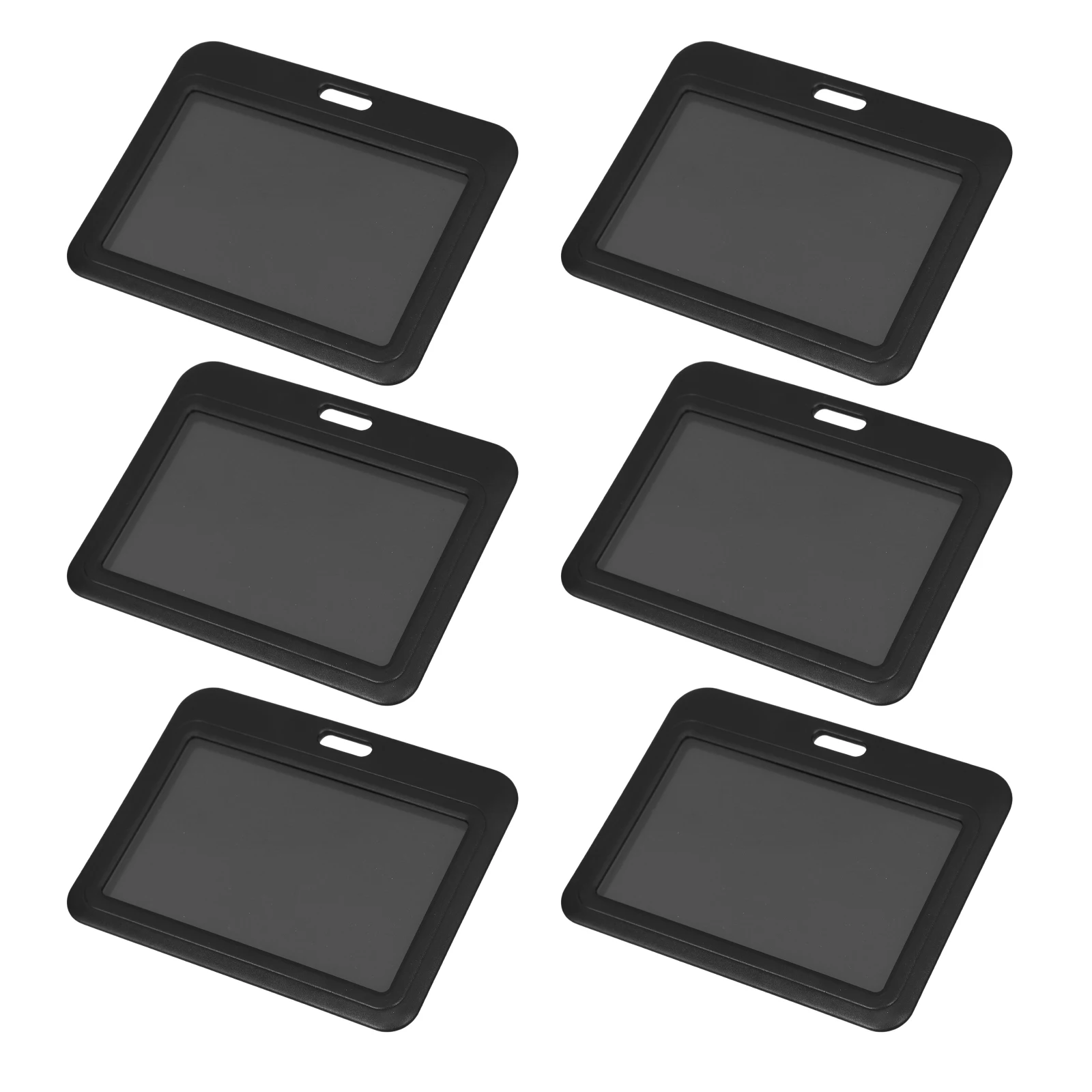 

6 Pcs Work ID Card Set Hard Plastic Badge Holders Black Abs Sliding Cases for Cards Display Covers Plastic ID Holder
