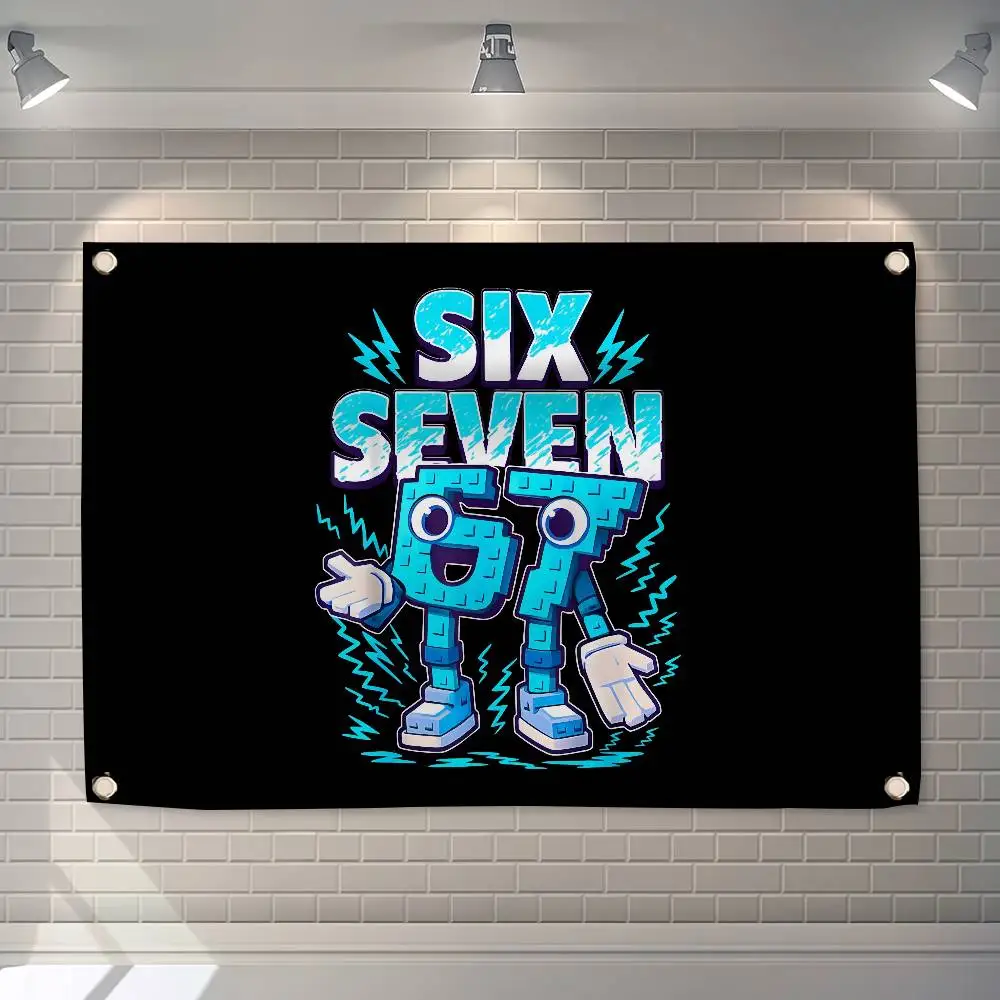 SIX SEVEN Number Luxury Art 67 150x200cm 60x90cm Flag Decoration Outdoor Picnic Party Home Camping Party Art Hanging Banner
