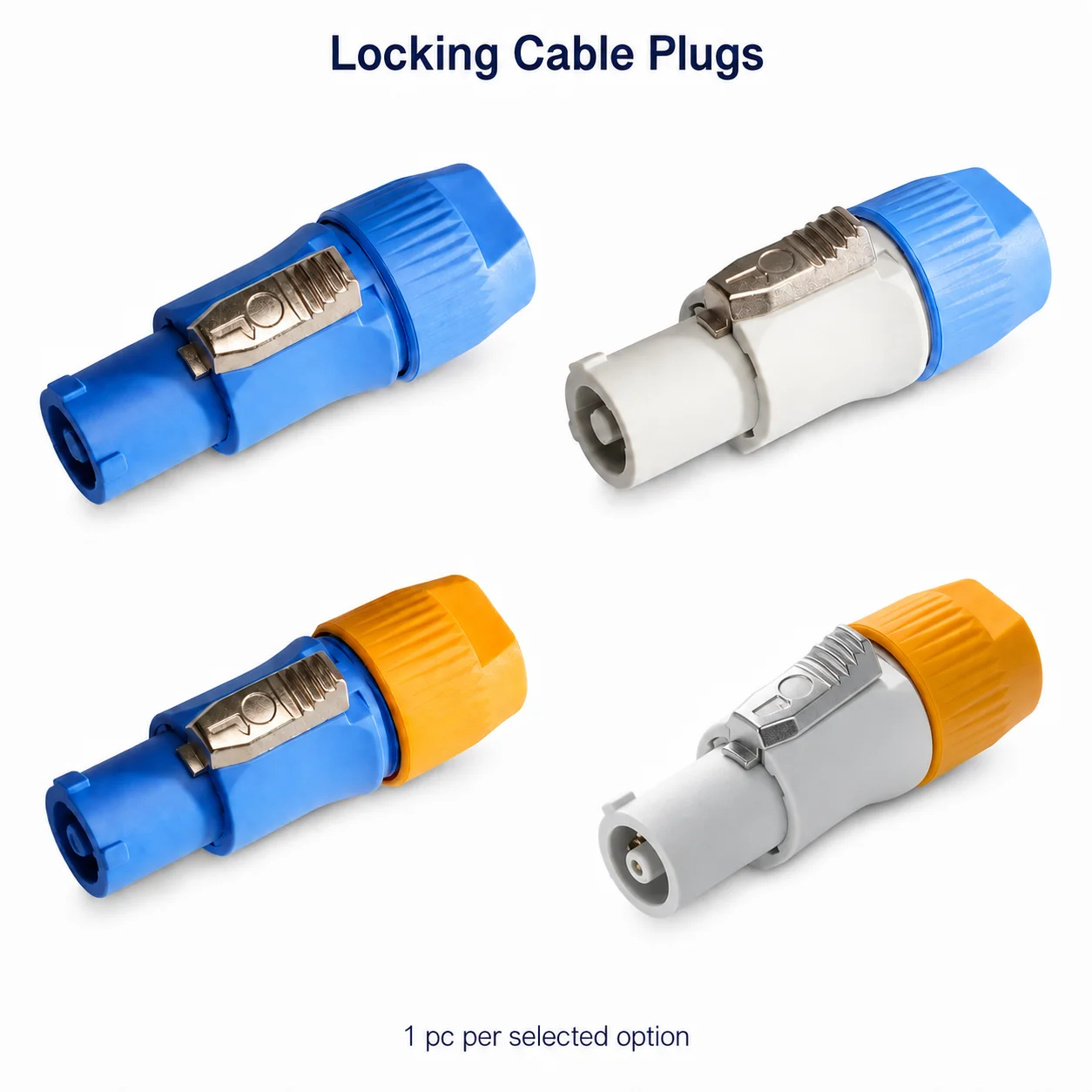 1pc Powercon Cable Plug Locking Power Connector for Stage Lighting and LED Screens - Blue or Grey