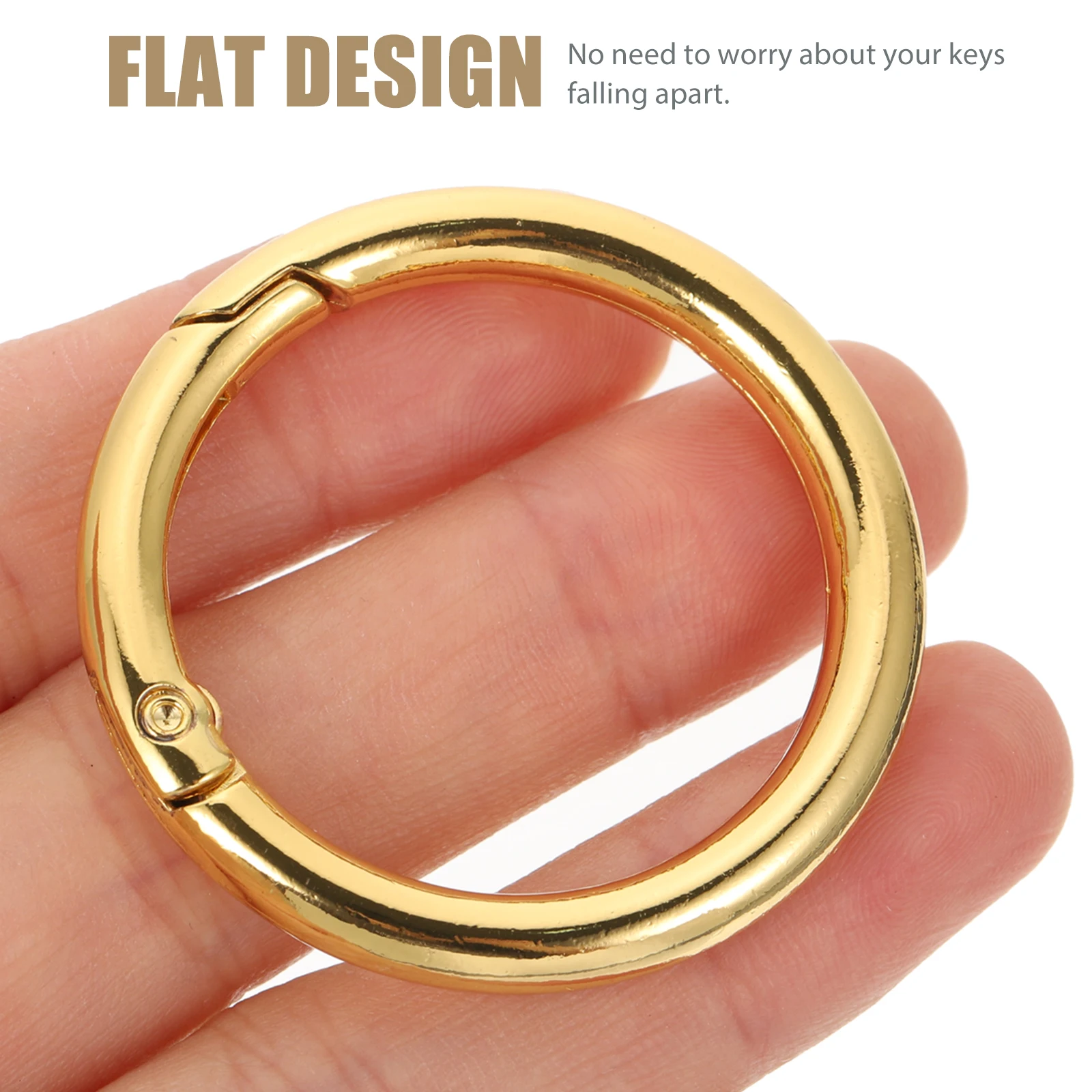 

10 Pcs Alloy Spring Buckle Key Split Keychain Secure Closure Crafts Flat Design Metal Key Accessories Portable Round