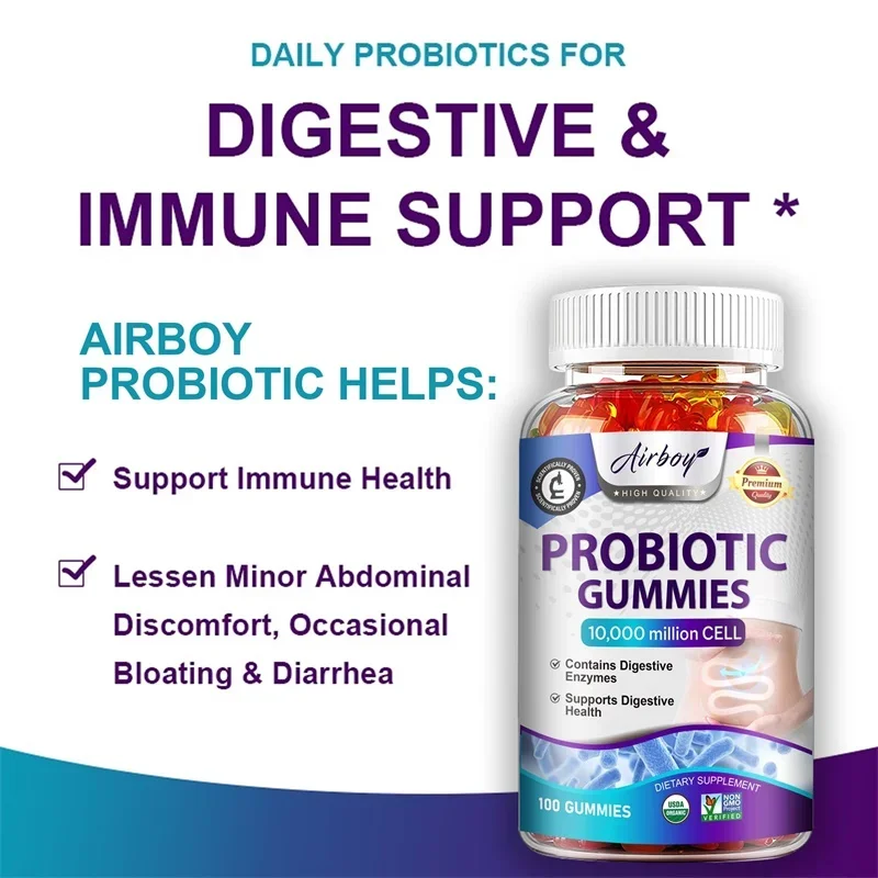 Probiotic Gummies - Promotes Overall Digestive Health, Immunity, Gut Health, Gas & Bloating Relief