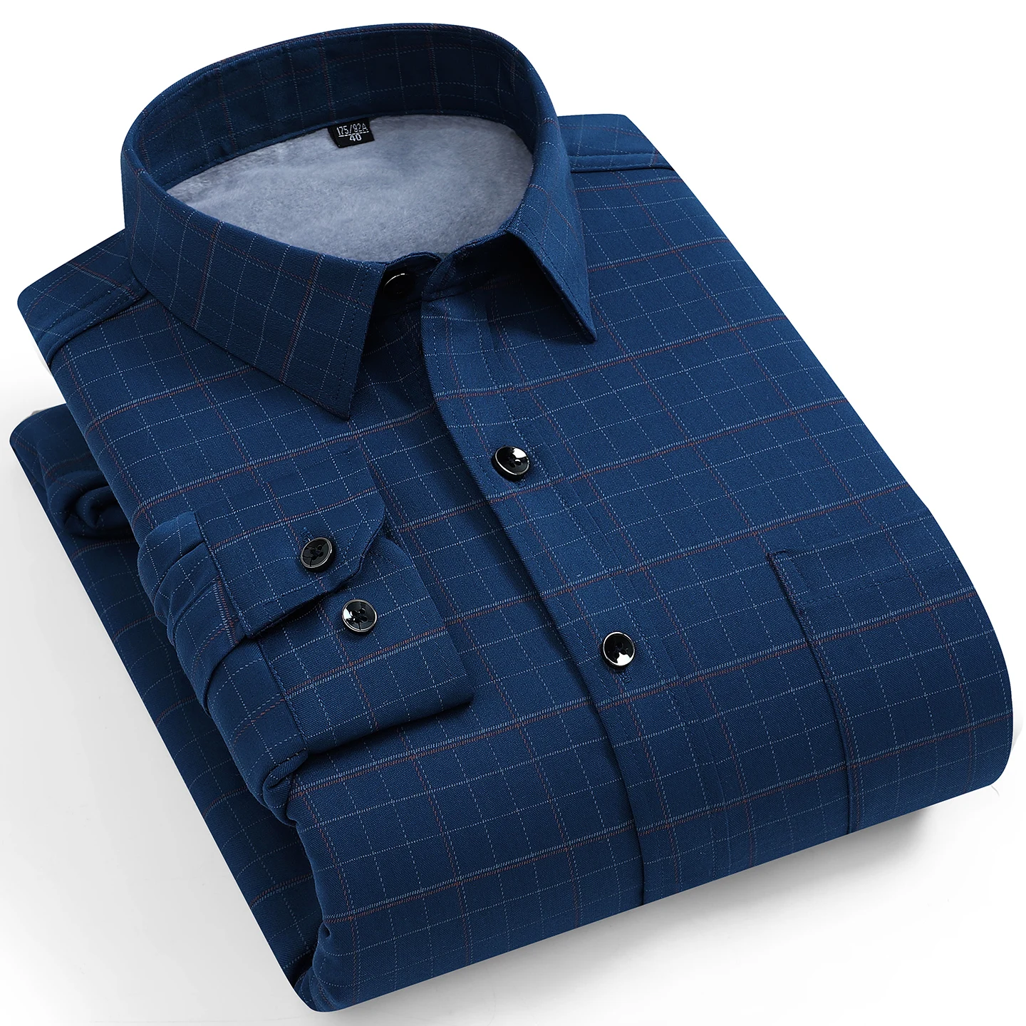 

New in shirt Plus size 7XL winter warm long sleeve shirts for men slim fit formal plain shirt Thickened casual plaid clothes