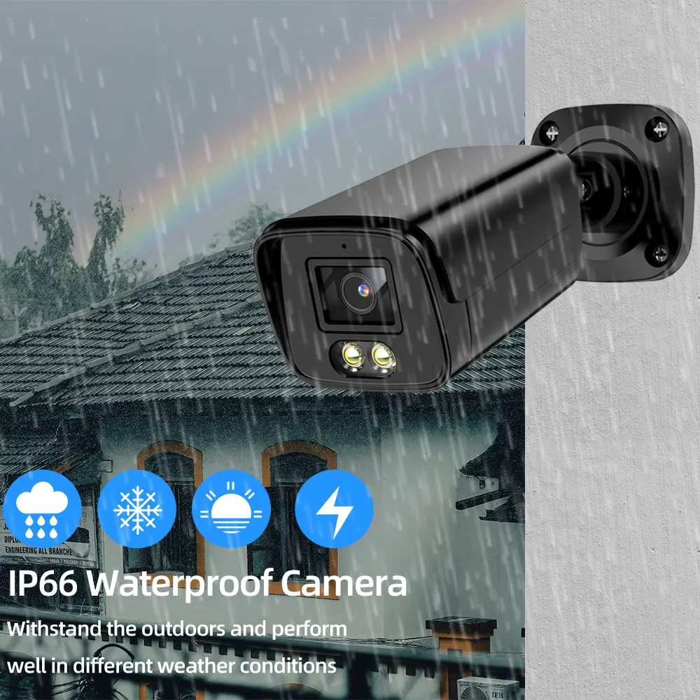 Imagem -05 - Câmera de Bala de Visão Noturna para Casa 8mp Aprimorada 2led Potência Superior 24h Full Color Cctv Ahd 4k Luminoso H.265 6in 1