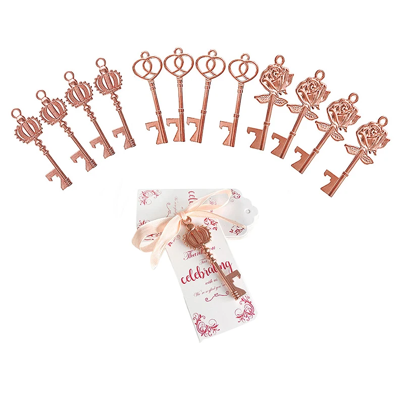 12pcs Key Bottle Opener Paper Card Marriage Wedding Decoration Bridal Shower Gifts Wedding Souvenir Favors For Guests