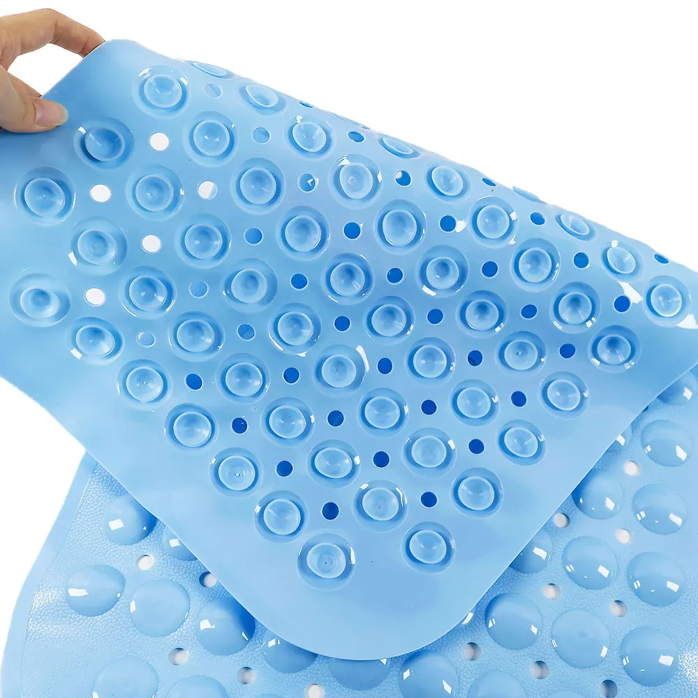 Silicone World PVC Bathroom Mat Anti-skid Bath Mats 5 Sizes Rectangle Soft Shower Massage Bathtub Mat With Suction Cup Carpet