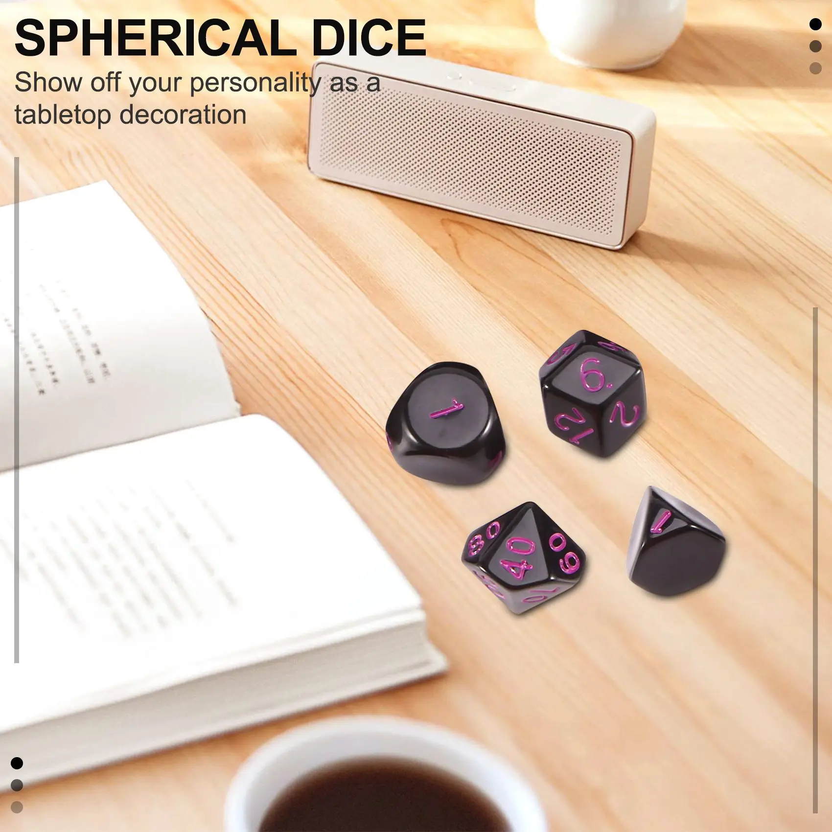 

A64T-15Pieces Полный набор многогранных кубиков DND D3-D100 Сферический набор кубиков для ролевых игр для ролевых игр, принадлежности для настольных игр