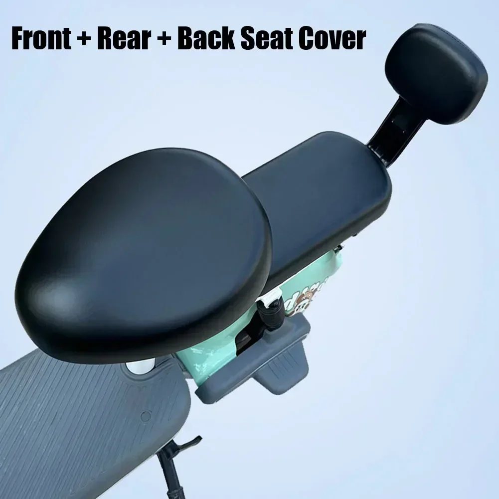 Electric Bicycle Cover For Seat Front, Rear, Backrest Elastic PU Waterproof Sunscreen Cushion Cover Soft Comfotable Cushion