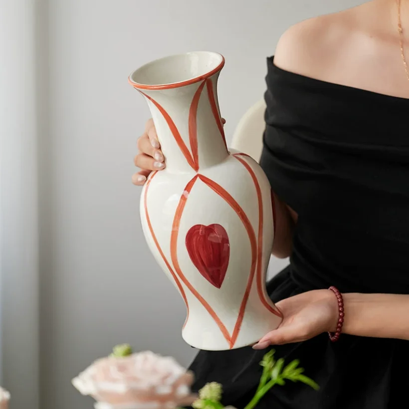 

Ceramics Flower Vase Decorative Vase Desktop Ornament Table Decoration Flower Arrangement Holder Ceramic Vase Flower Pot