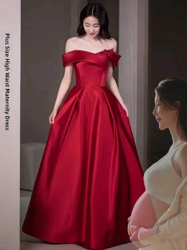 

plus Size One oulder Wedding Dr Ele High Waist A-Line Skirt Long Evening Gown for Engagement And Wedding Ceremony