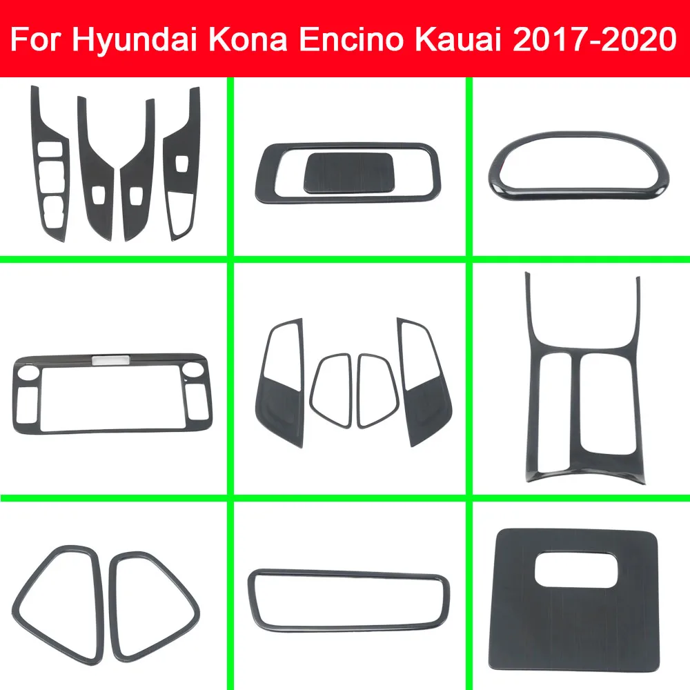 

Car Interior Gear Shift Panel Cover Door Audio Speaker Trim Frame Armrest For Hyundai Kona Encino Kauai 2017 2018-2019 2020 2021