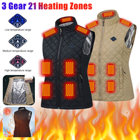 M/L/XL/3XL 21 Heating Zones USB Electric Heated Jackets Winter Heating Vest Outdoor Sportswear Waistcoat for Women & Men