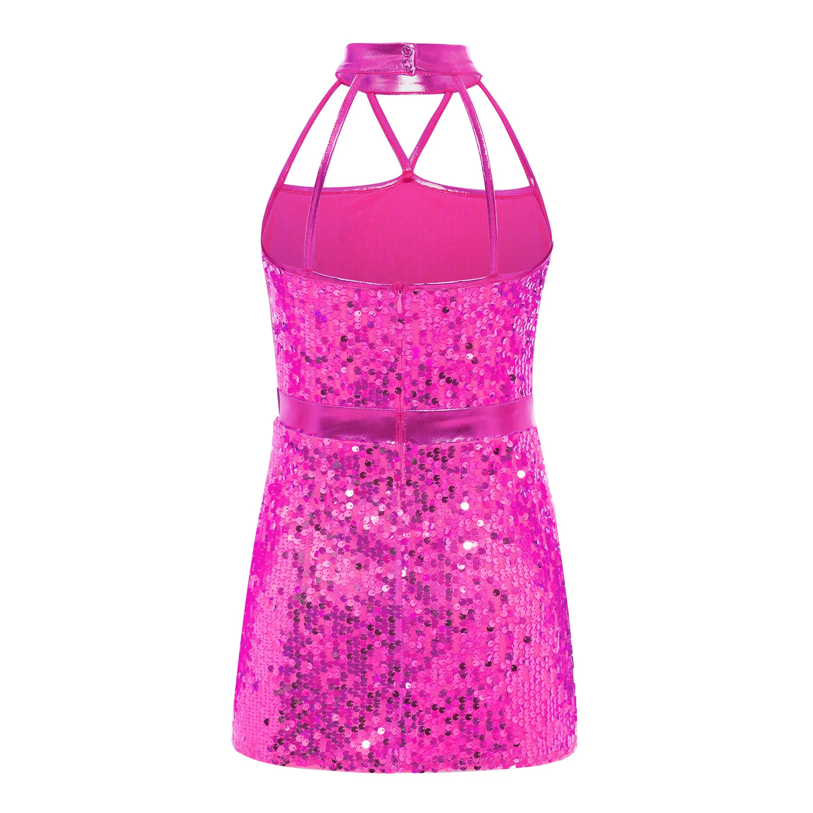 

Kids 70s Disco Dress Sequins Outfit Gymnastics Ballet Modern Lyrical Dance Performance Costume Children's Figure Skating Dress