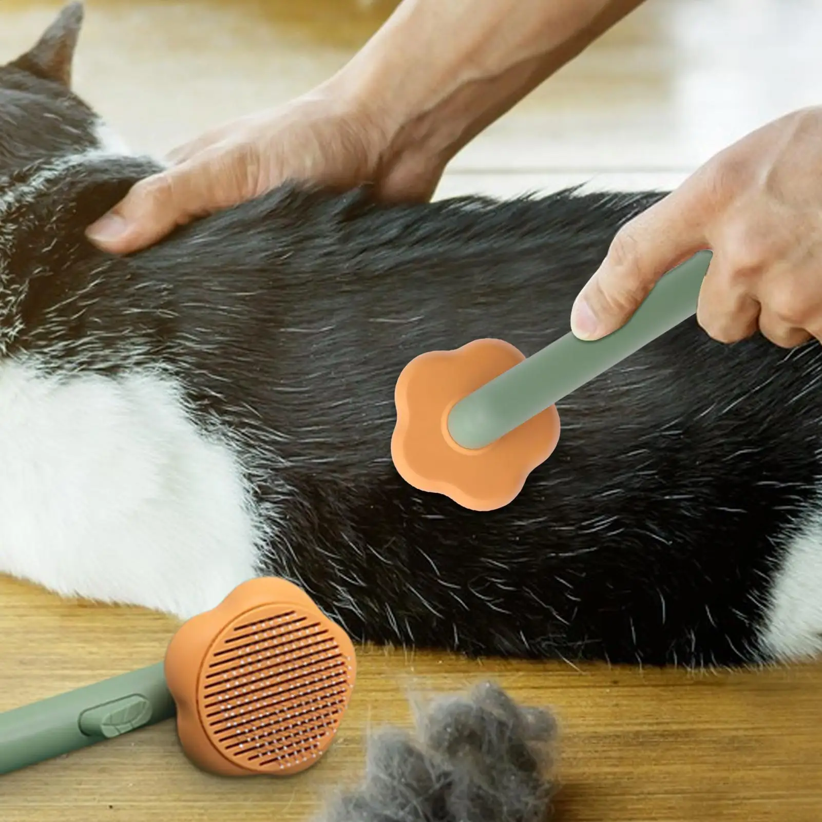 猫の毛クリーニングデマットブラシコーム犬の毛除去ブラシ猫グルーミングツール犬の毛脱落トリマーニードルコーム