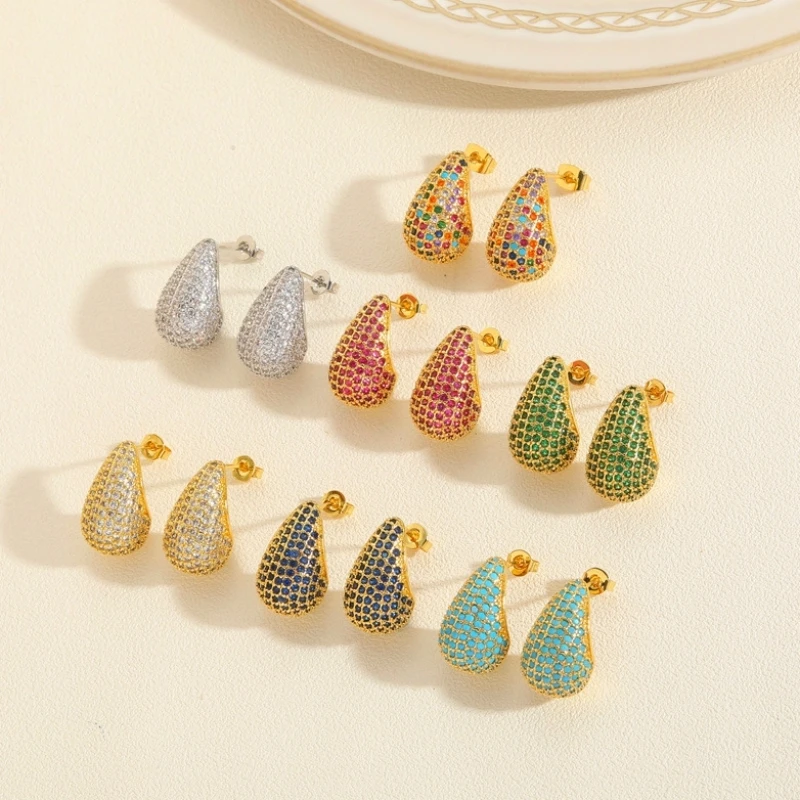 UILZ Bride Earrings For Women Wedding Accessories Rhinestone Gold Silver Summer forWomen Earrings Geometry Jewelry image 6