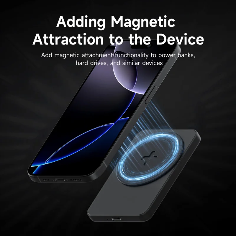 Magnetyczny adapter Hagibis, naklejka magnetyczna do akcesoriów Magsafe, metalowa płyta, samoprzylepna łatka, zestaw, SSD, power bank, DAC, wzmacniacz — zdjęcie produktu 3