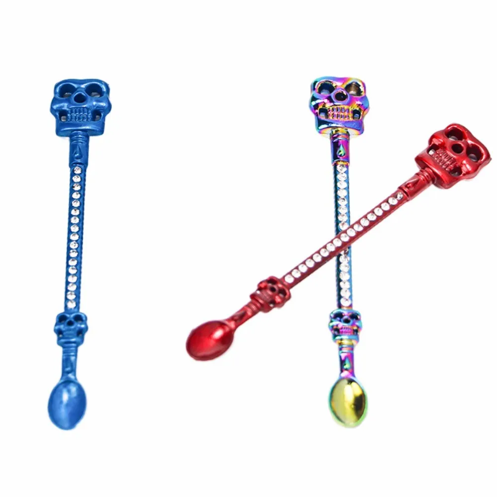 Totenkopf-Stil Schaufelstab Diamantlöffel Mini-Schaufel Werkzeuge Schlüsselanhänger Glänzende Dekoration Messzubehör – Detail 2
