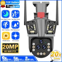 20MP 10K WIFI IP 20X Zoom Surveillance  PTZ Camera Multi Lens Camera Smart Home Auto Tracking 360° Wireless Outdoor CCTV Cameras