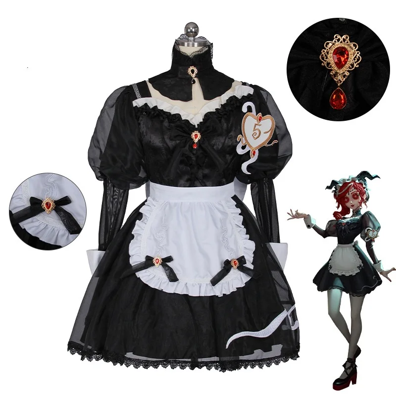 

The Witch with Crimson Hair Identity Ⅴ Cosplay Costume Black Dress Woman Halloween Cosplay Priest Clothing