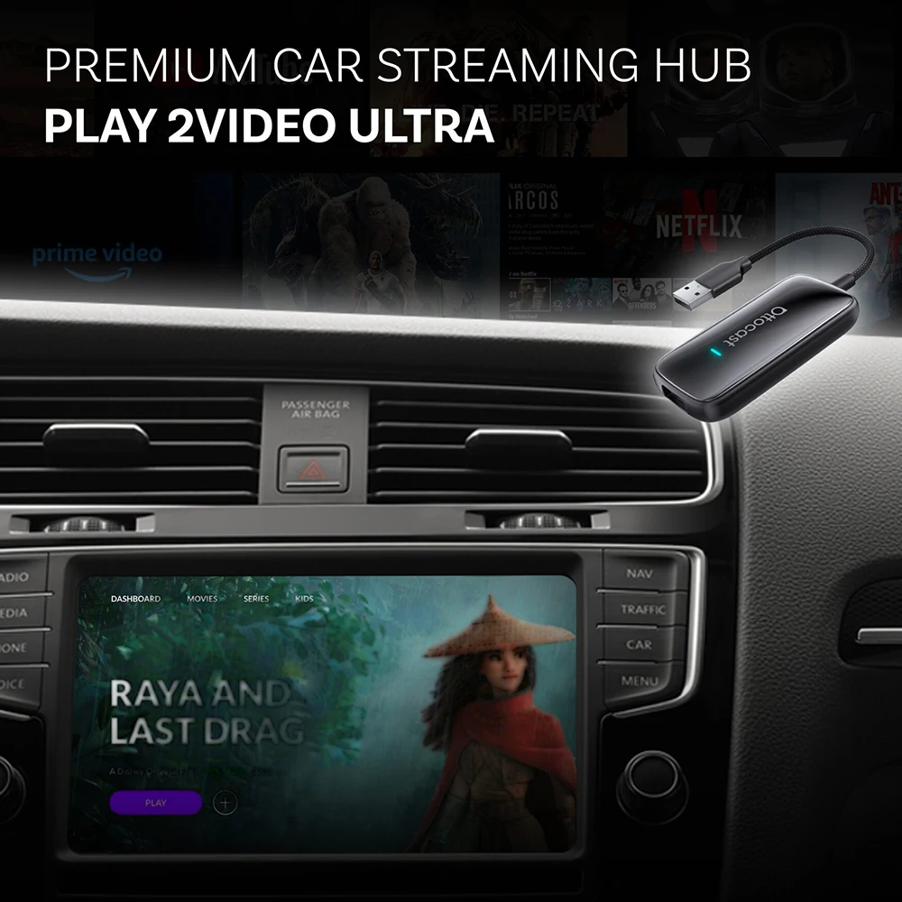 OTTOCAST Play2Video Ultra Wireless CarPlay Android Auto Adapter für Youtube für Netflix Video Box Autozubehör – Detail 6