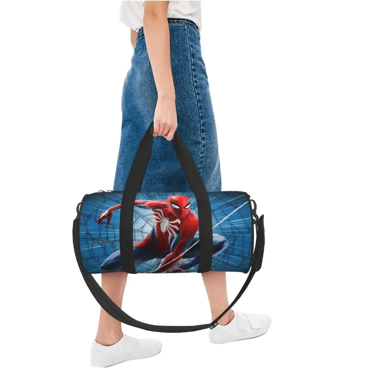 Bolsa de viagem masculina e feminina, bolsa de ginástica do homem aranha, grande capacidade, oxford, bolsa personalizada, bolsa esportiva de moda gráfica