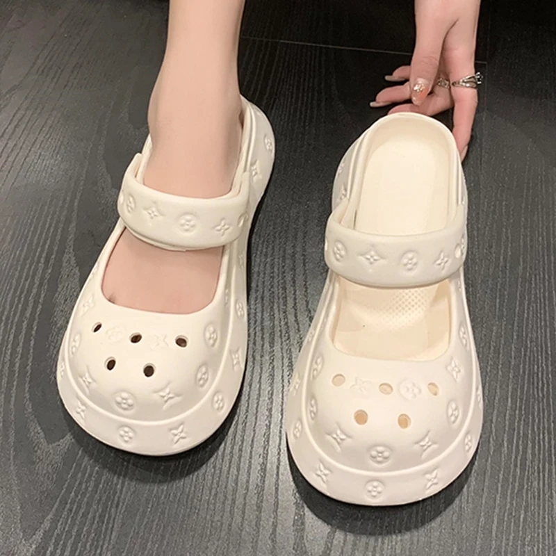 Summer Women Slippers Platform Clogs Garden Shoes Outdoor Beach Sandals Female Casual Indoor Home Bathroom Slides Chunky Mules