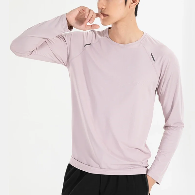 

Men's Sports Fitness Long Sleeve Badminton Quick Dry Training Shirt Casual Running Athletic Undershirts Bodybuilding Sportswear