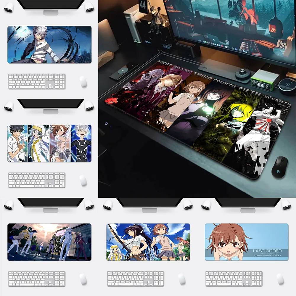 

A Certain Magical Index Mousepad HD Printing Computer Gamers Locking Edge Non-slip Mouse Pad XXL90x40cm Keyboard PC Desk Pad