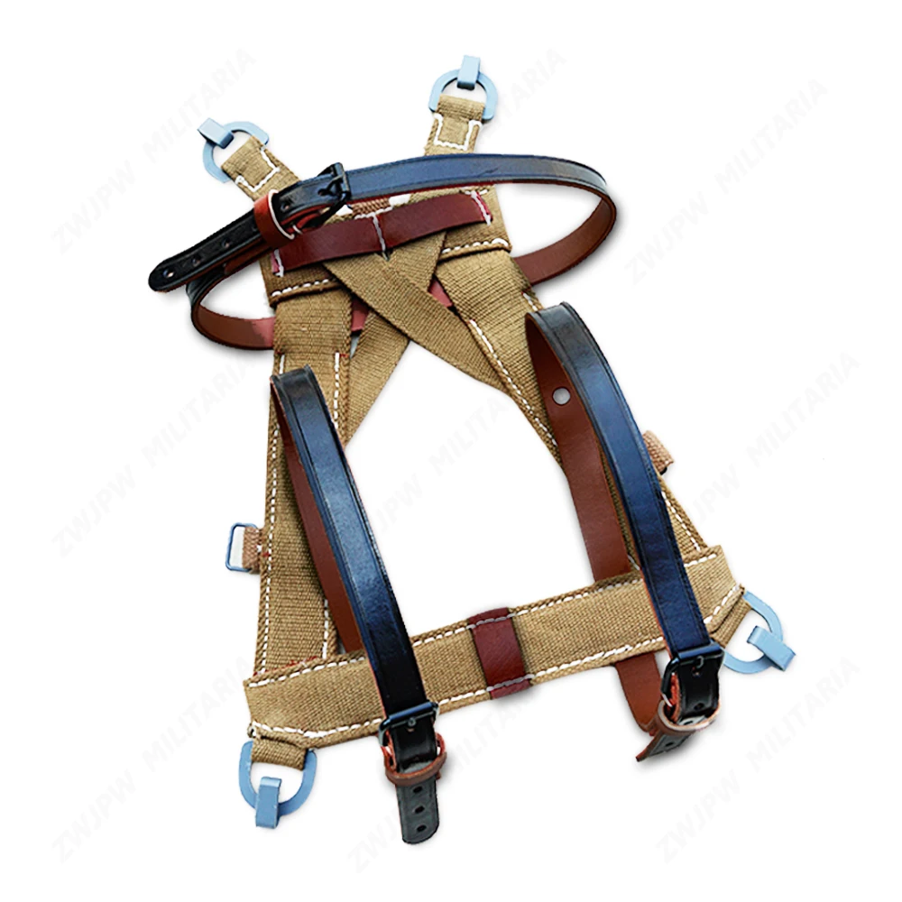 

WW2 WWII Repro Army Webbing Frame Soldier A-Frame with Leather Straps Carrier Canvas DE10118