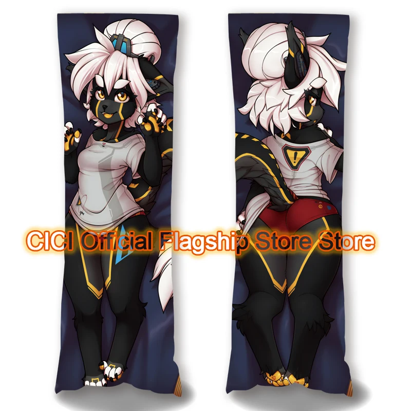 

Подушка для тела Dakimakura из белого меха аниме, с двусторонним принтом