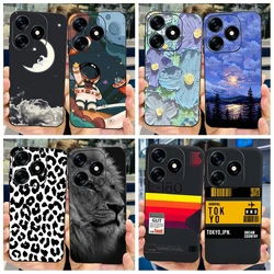 For Tecno Spark 10 Pro Case KI7 Cover Cute Astronaut Leopard Soft Black Silicone Phone Case For Tecno Spark 10C Spark10 4G Coque