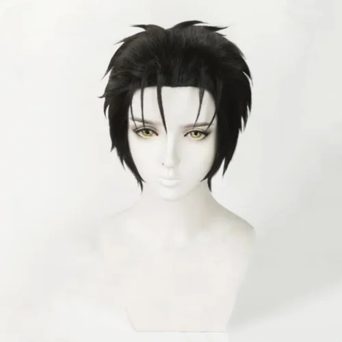 Imagen 2 del producto Peluca de Cosplay de Anime Okabe Rintarou, Steins Gate Black Hououin Kyoma, Mad Scientist Party Okarin, resistente al calor