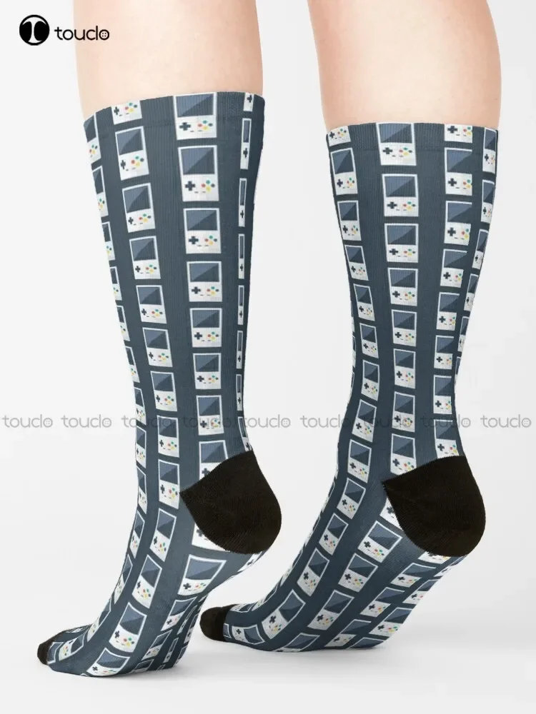 Old School Video Game Socks White Long Socks Christmas Gift Unisex Adult Teen Youth Socks Custom 360° Digital Print Women Men