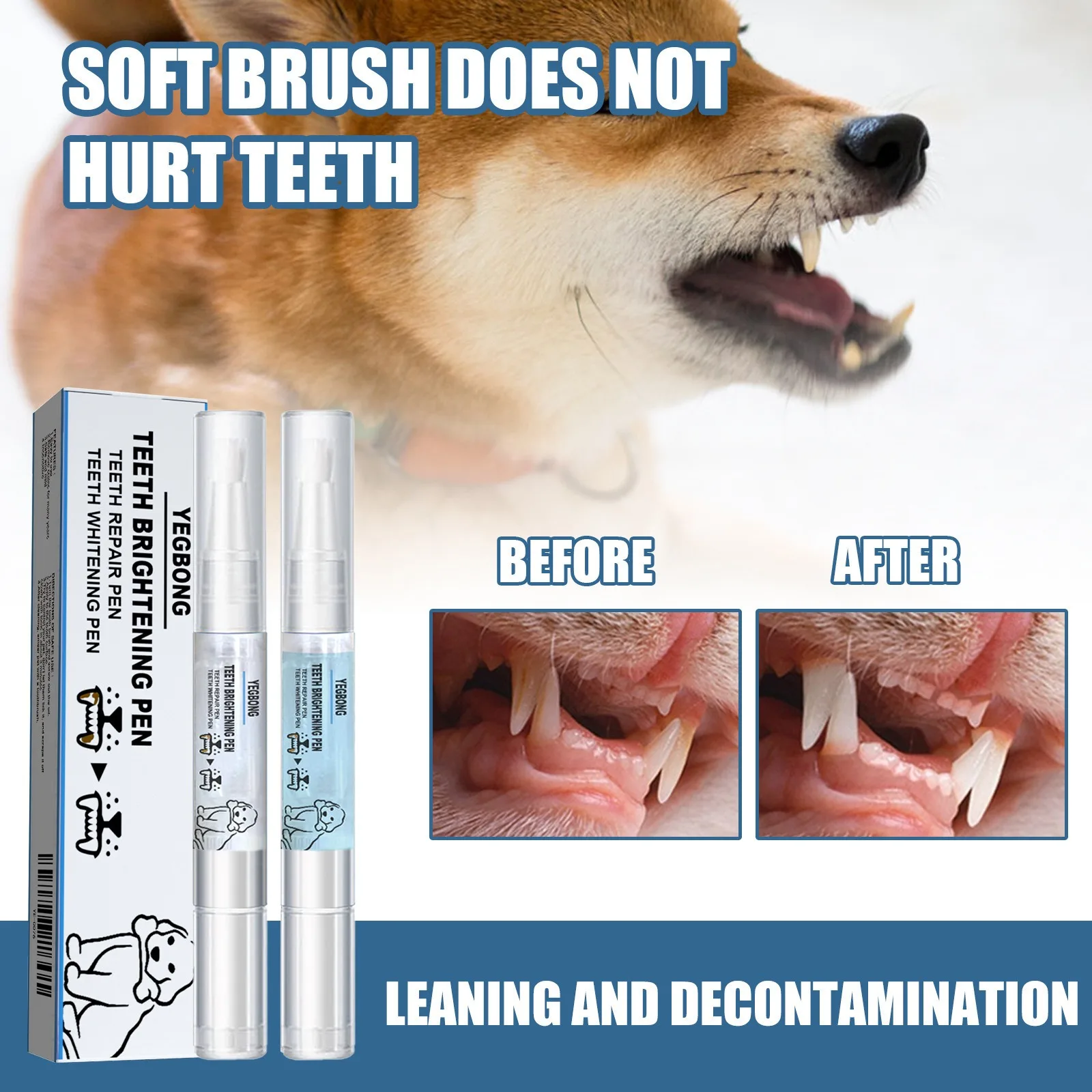 Pet Teeth Cleaning Pen for Dogs Cats Tartar Plaque Remover Dental Care Tool Pet Grooming Accessory