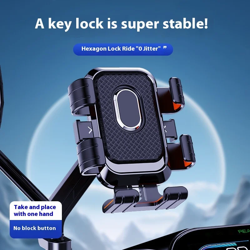 

Riding Phone Holder Bicycle Navigation Stand Single Hand Removal With Umbrella Electric Vehicle Mount Mobile Phone Stand