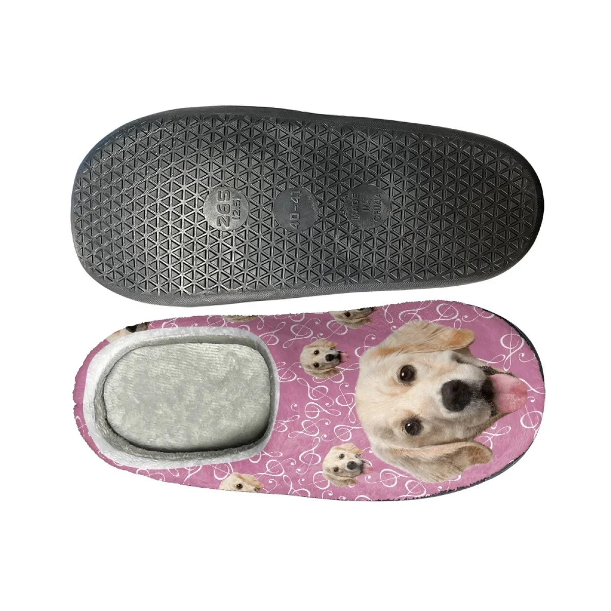 Golden Retriever Design Indoor Men Slippers Casual Winter Cozy Warm Slides Print On Demand Couples Home Non-Slip Cotton Slippers