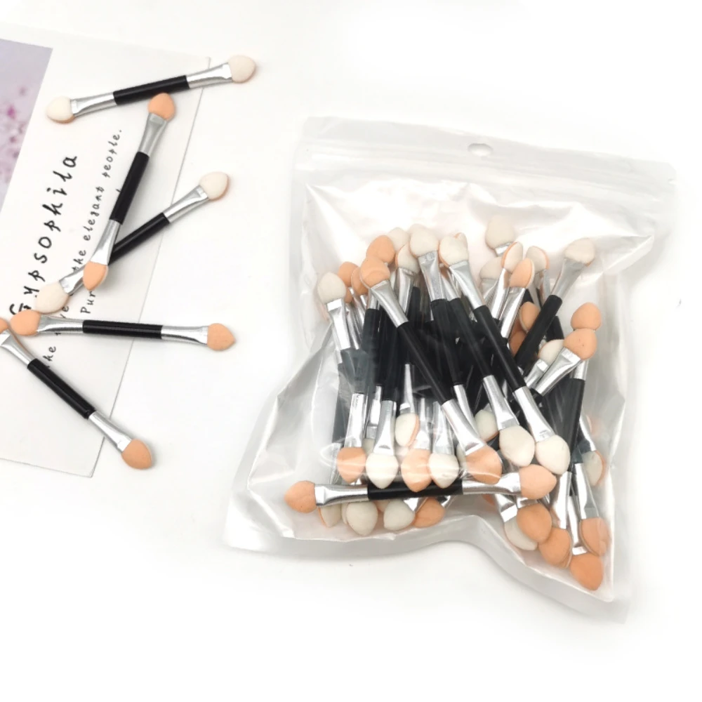 120pcs Boxed Double Head Latex Sponge Eyeshadow Brush Disposable Latex Eyeshadow Brush Nail Art Smudge Brush Stick