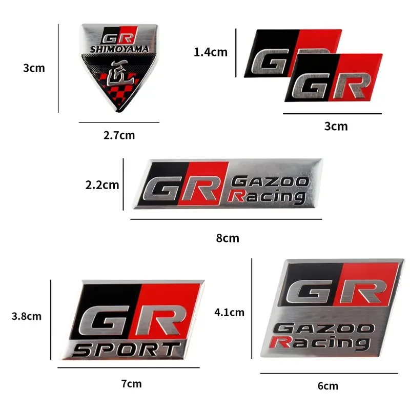 GAZOO Racing GRSPORT-pegatinas de emblema de aluminio para coche, calcomanías para carrocería de cola trasera, decoración para Levin Corolla Camry, 1 unidad