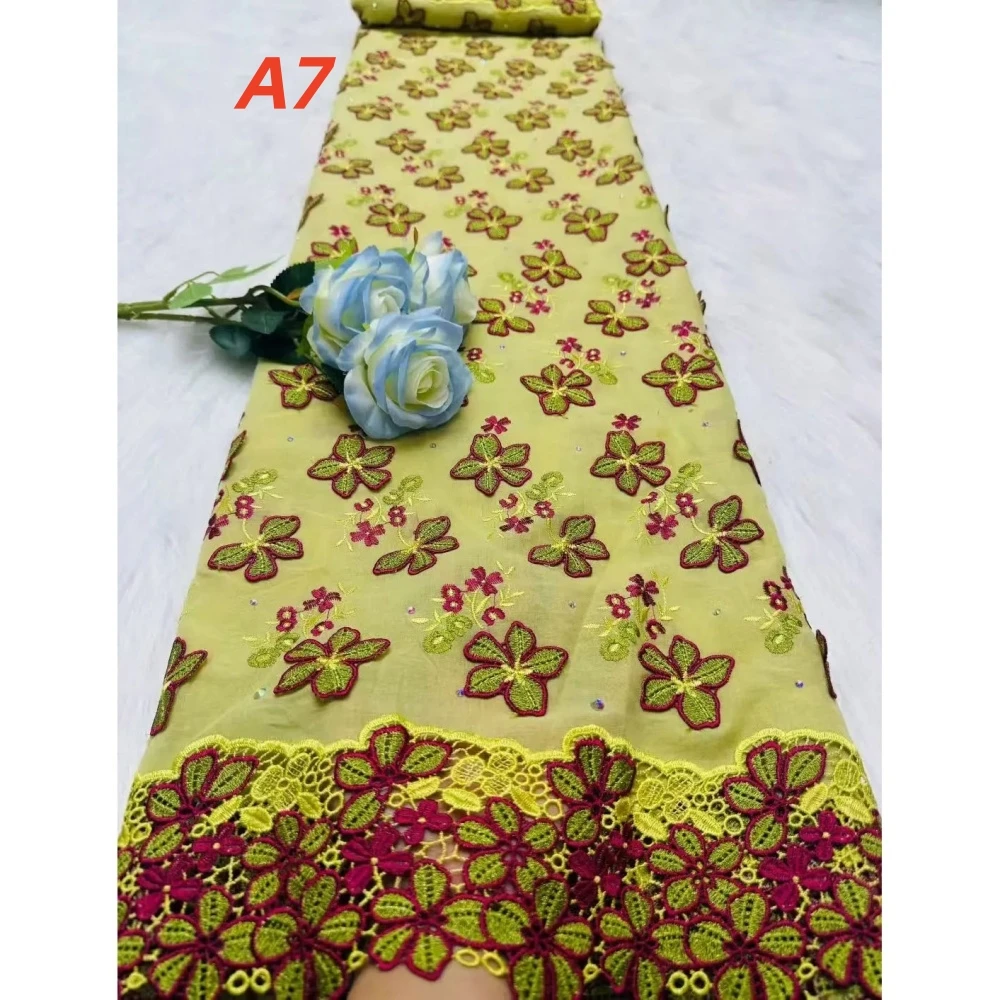 

Swiss Voile Lace In Switzerland With 3D Flower Applique Stones 2026 Super Quality African Lace Fabric For Wedding Lace Dress