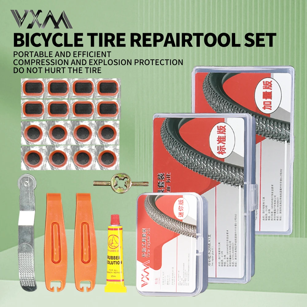 

Box Packed Bicycle Tyre Repair Tool VXM Portable Tire Protection Adhesive Fast Drying Multi Functional Tool For Upkeep Repair