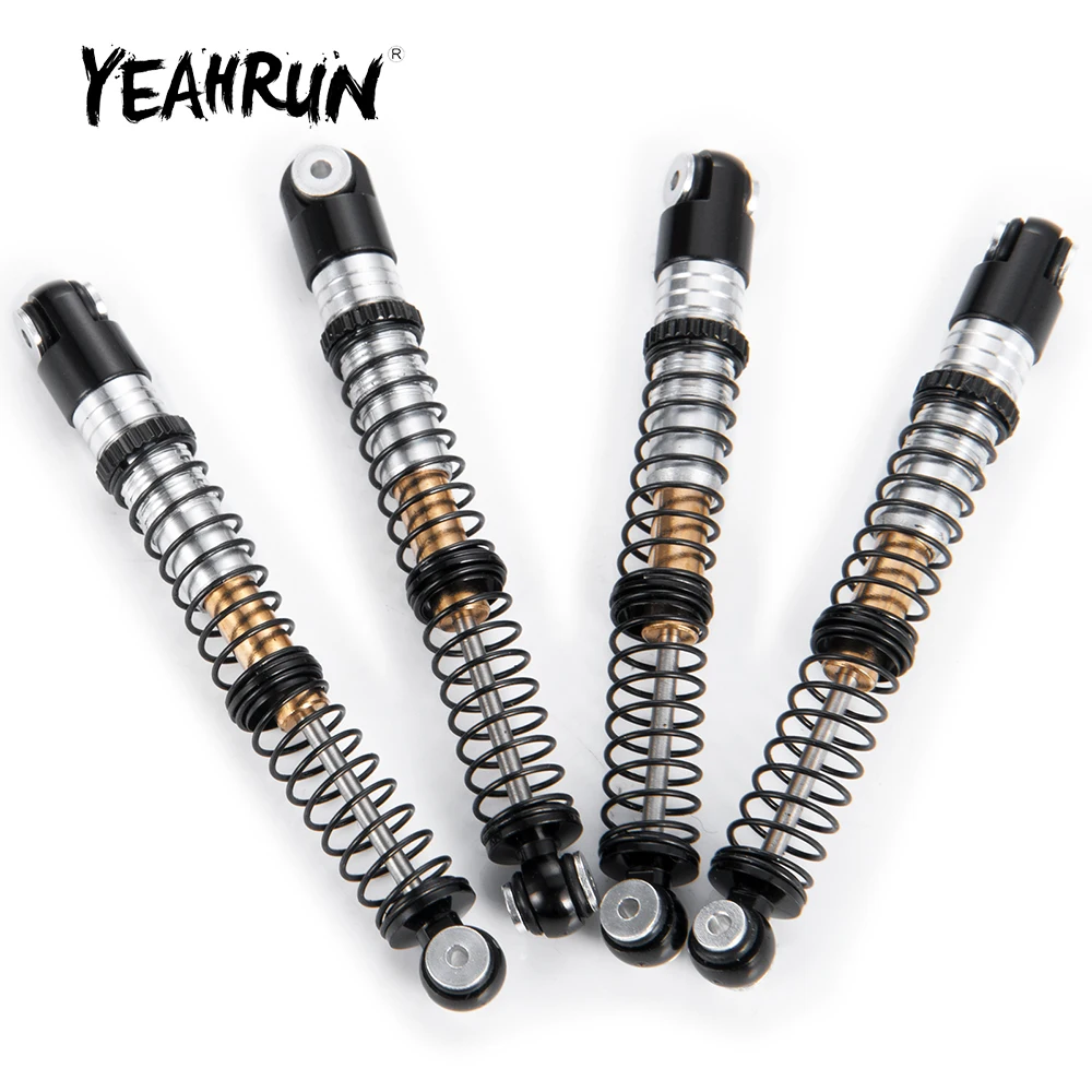 YEAHRUN 4Pcs Metal 53mm Shock Absorber Damper for Axial SCX24 Deadbolt Gladiator Bronco Wrangler C10 1/24 RC Crawler Car Model