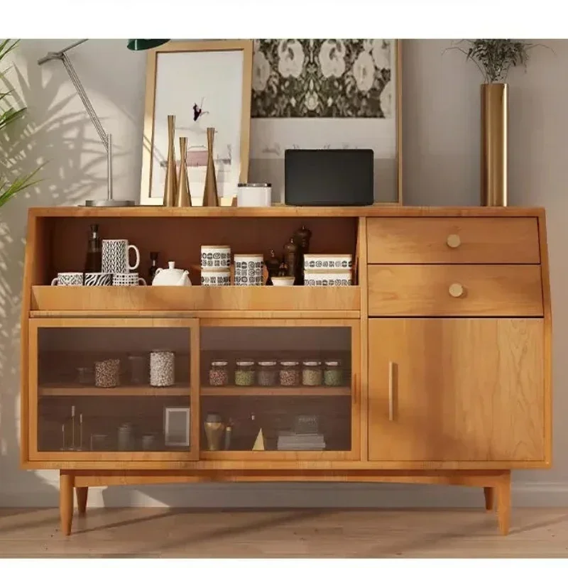 

A Simple Modern Solid Wood Dining Side Tea Cabinet Living Room Entrance Locker Kitchen Cupboard furniture
