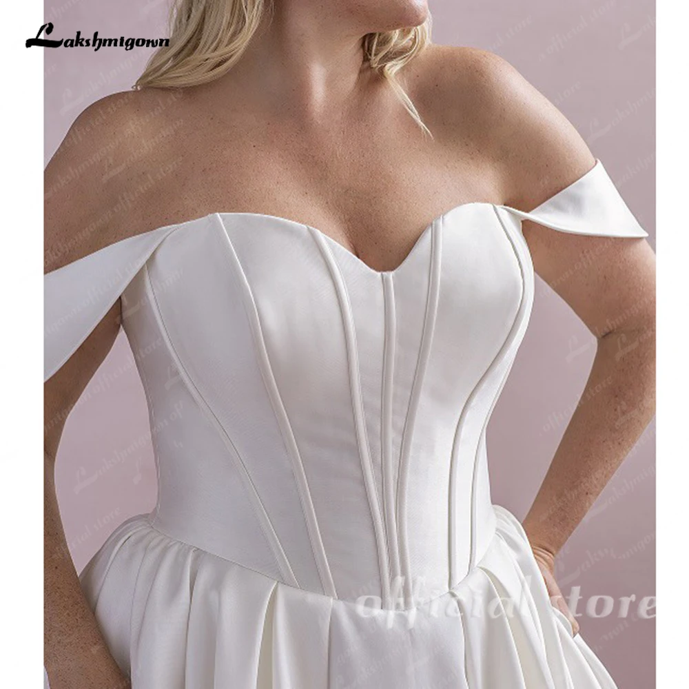 Lakshmigown Plus Size Hochzeitskleid 2027 Schulterfreies Sweetheart-Korsett-Brautkleid mit Schleppe, Brautkleider nach Maß – Detail 8