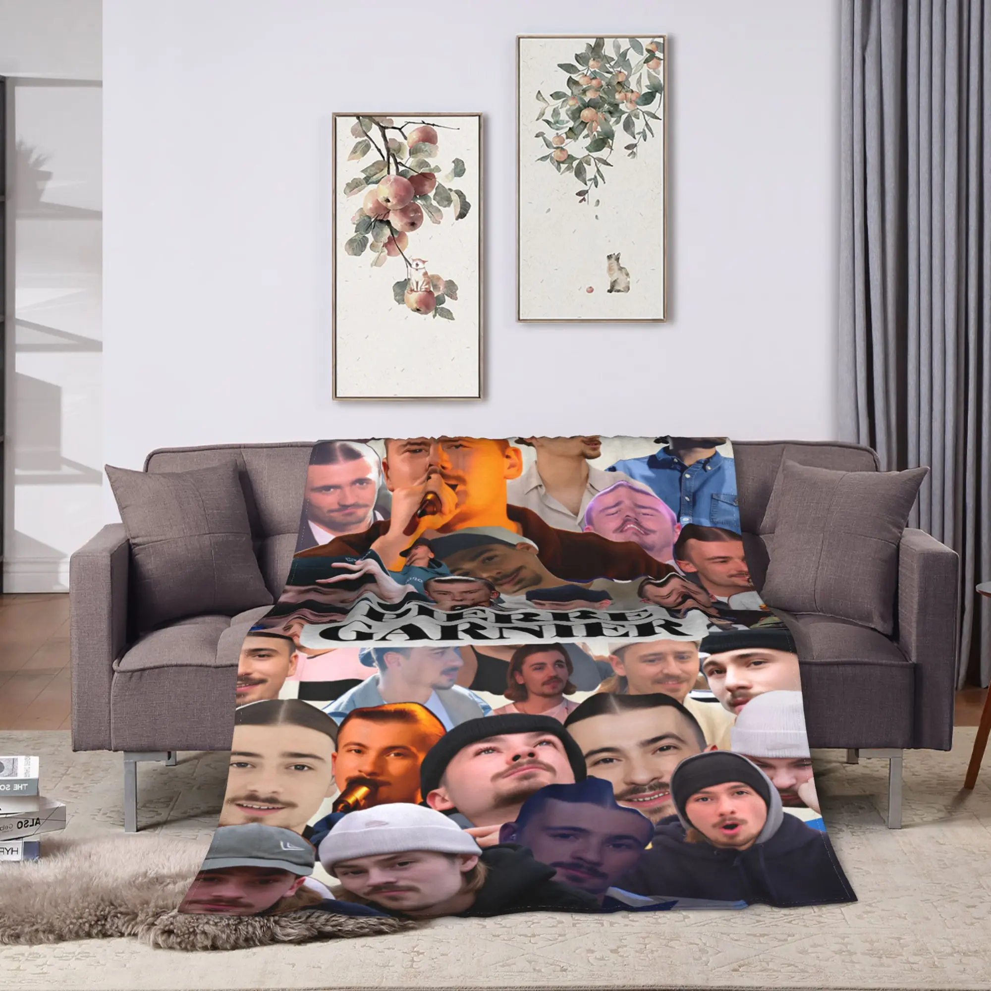 Pierre Edgar French Singer Flannel Blanket Winter Warm Throw Blanket for Children Couch Chair Graphic Bedspread Sofa Bed Cover