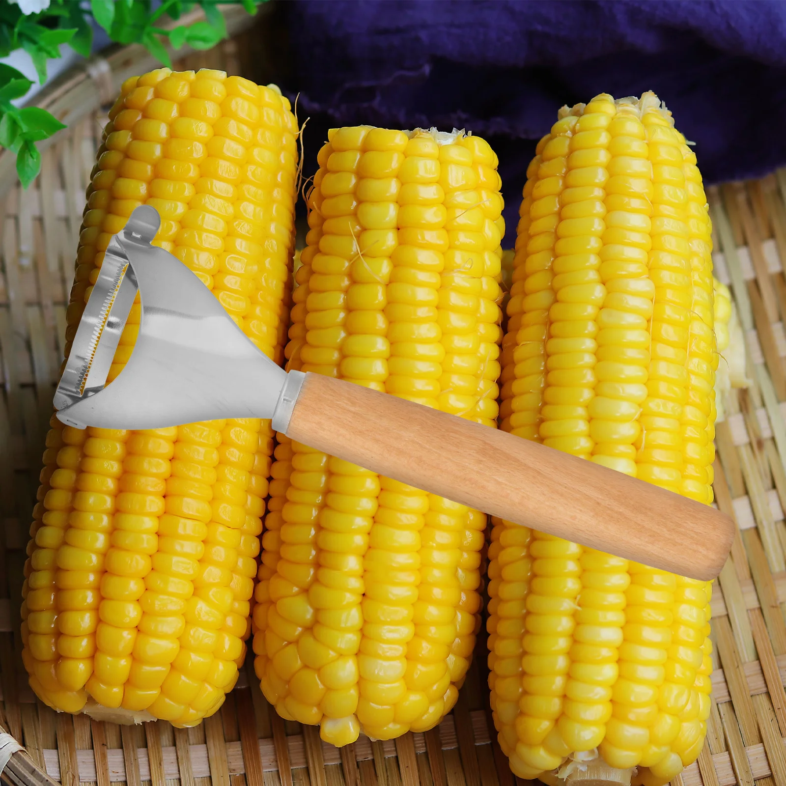 

Stainless Steel Corn Peeler Ergonomic Handle Lightweight Fast Clean Kitchen Gadget Corn Stripping Tool for Home Cooking