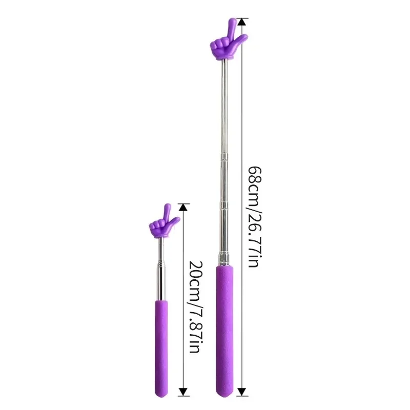 สแตนเลสการสอนตัวชี้ Telescopic Rod Finger Design ไวท์บอร์ดการสอน Stick โรงเรียนซัพพลายสํานักงาน