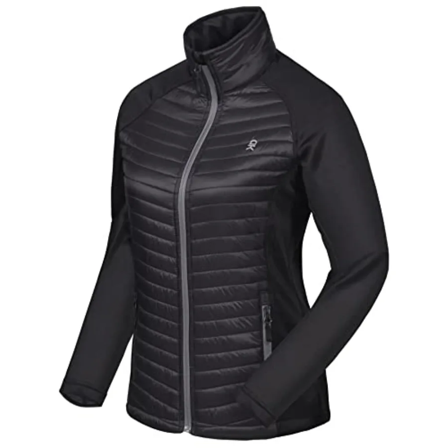 

Little Donkey Andy Women's Insulated Hiking Jacket Thermal Running Hybrid Jacket Lightweight Breathable and Warm