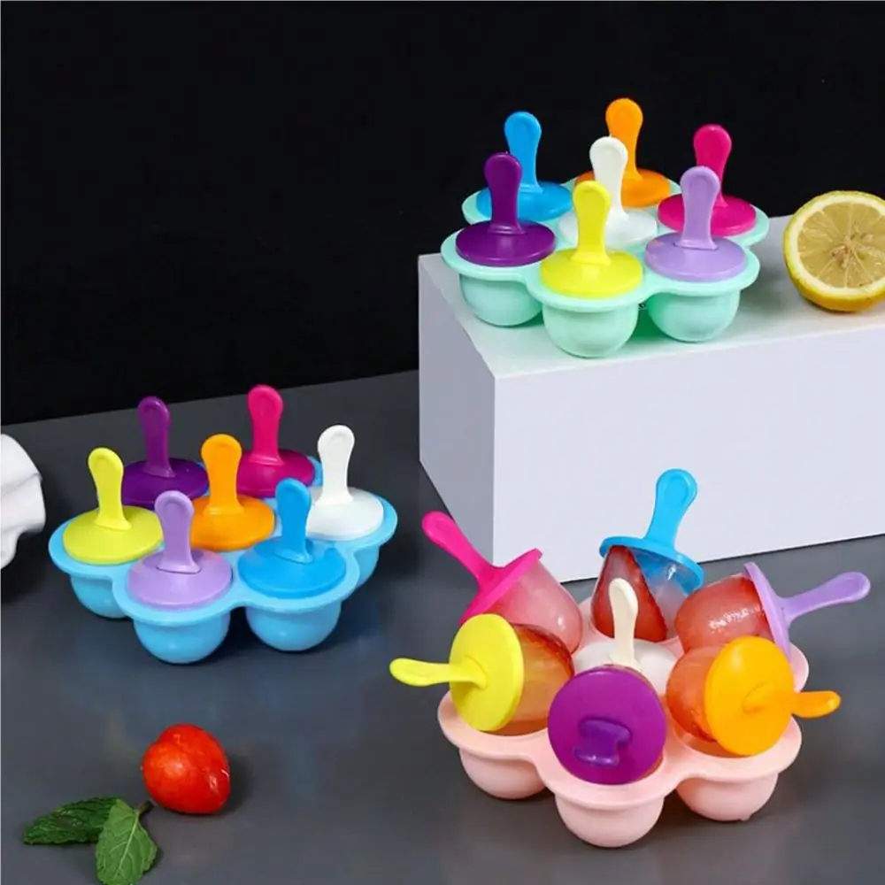 1 Popsicle freezer 7 packs (pink/green/light blue) Ice cream mold Popsicle Making homemade food grade ice cream freezericehock